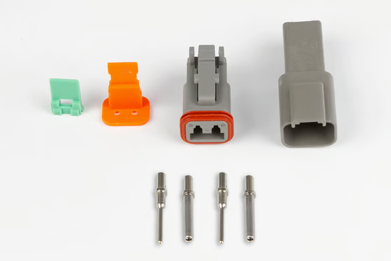 Plug and Pins Only - Matching Set of Deutsch DT-2 Connectors (DT06-2S + DT04-2P) - (13 Amp)