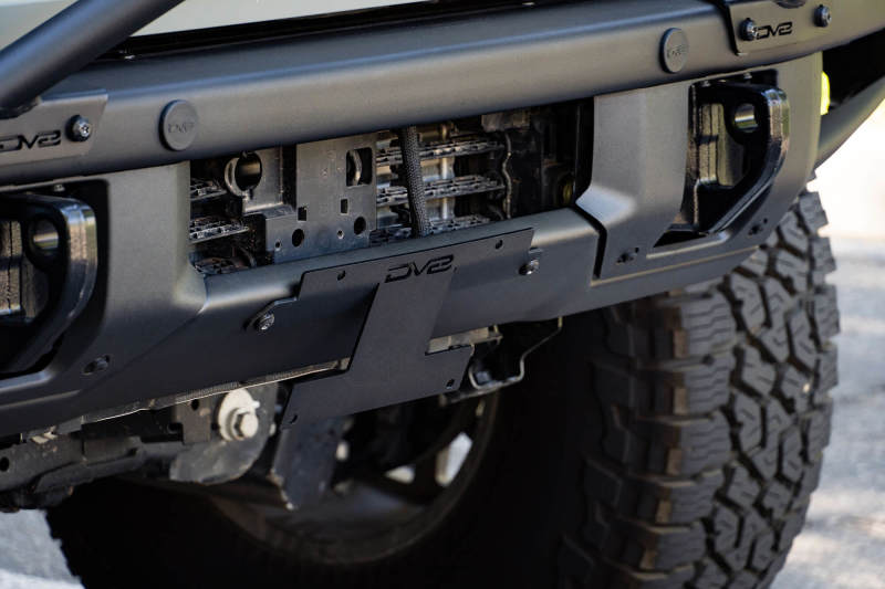 DV8 Offroad 21-22 Ford Bronco Factory Front Bumper License Relocation Bracket - Front
