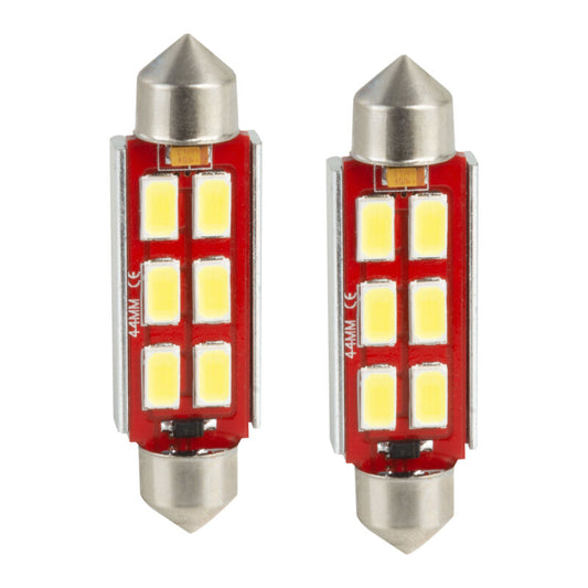 Oracle 44MM 6 LED 3-Chip Festoon Bulbs (Pair) - Cool White