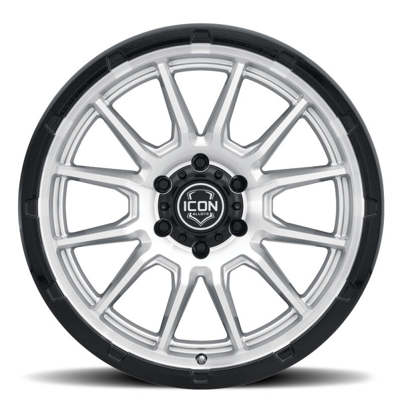ICON Alloys Cajon 20x9 / 5x5 / -12mm / 4.5in BS Silver Machined Wheel w/ GB Lip