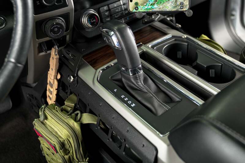 DV8 Offroad 15-20 Ford F150 / 17-21 Ford F250/F350 Center Console Molle Panels & Device Mount