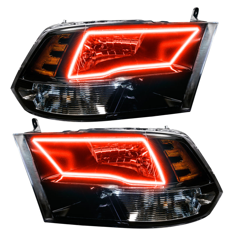 Oracle 09-17 RAM 1500 TRX Quad Pre-Assembled Headlights Blk Housing - w/ 2.0 Controller