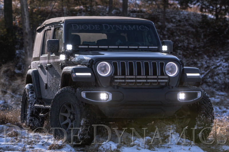 Diode Dynamics 18-21 Jeep JL Wrangler/Gladiator SS3 Cowl LED Bracket Kit - Yellow Sport