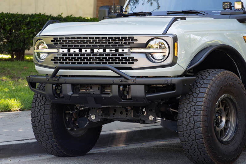 DV8 Offroad 21-22 Ford Bronco Factory Front Bumper License Relocation Bracket - Front