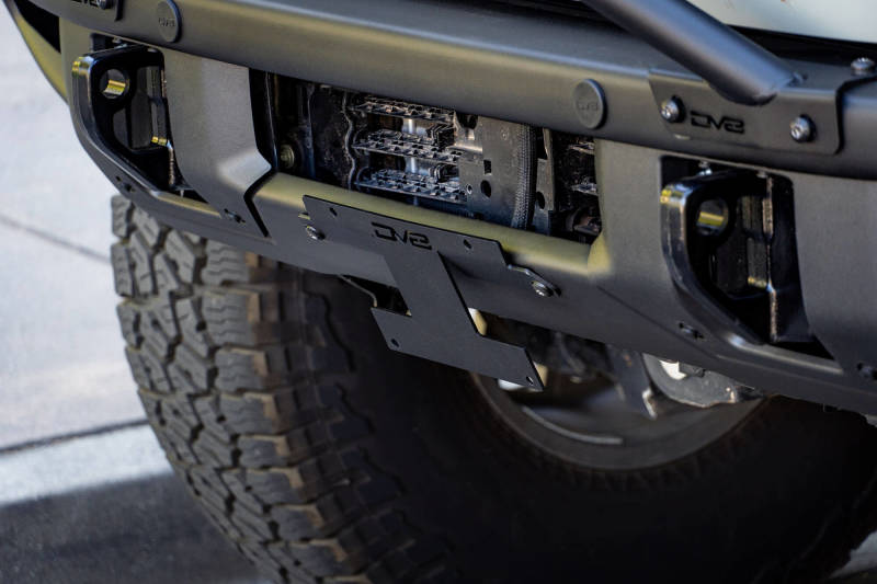 DV8 Offroad 21-22 Ford Bronco Factory Front Bumper License Relocation Bracket - Front