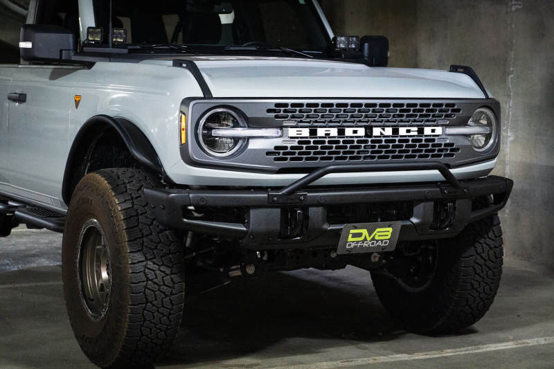 DV8 Offroad 21-22 Ford Bronco Factory Front Bumper License Relocation Bracket - Front
