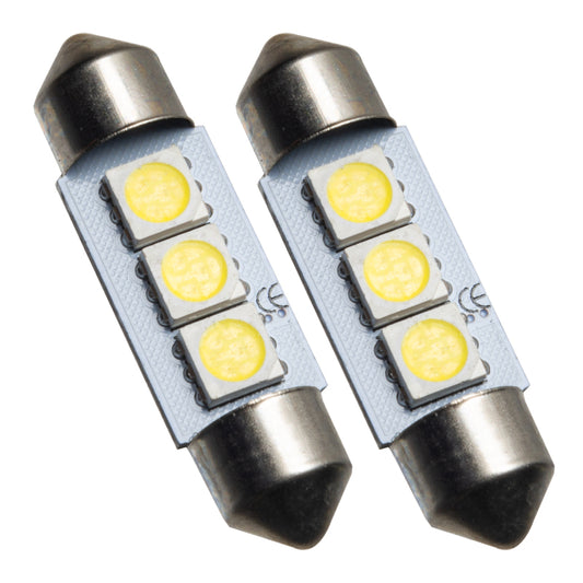 Oracle 37MM 4 LED 3-Chip Festoon Bulbs (Pair) - Cool White