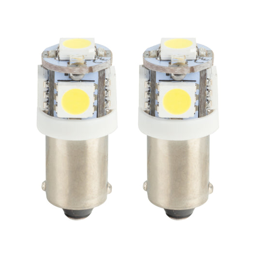 Oracle BA9S 5 LED 3 Chip Bayonet Bulbs (Pair) - White