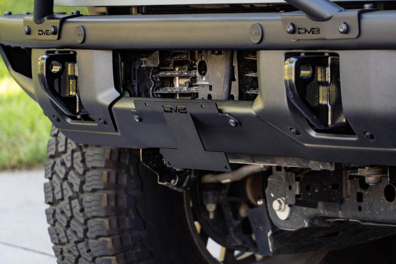 DV8 Offroad 21-22 Ford Bronco Factory Front Bumper License Relocation Bracket - Front