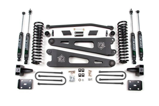 Zone Offroad 2011+ Ford Superduty 4in Radius Arm System - Gas w/Overload - Fox Shocks