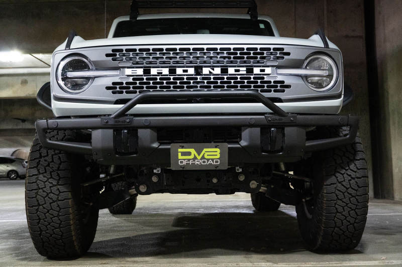 DV8 Offroad 21-22 Ford Bronco Factory Front Bumper License Relocation Bracket - Front