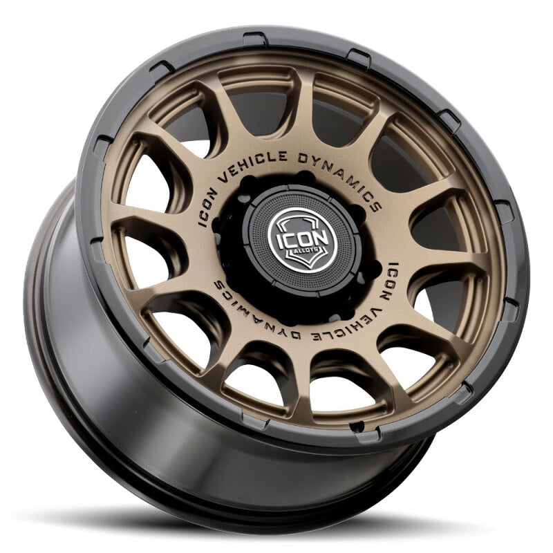ICON Alloys Rancho 20x9 / 8x170 / 6mm / 5.25in BS Satin Bronze w/ Gloss Black Lip Wheel