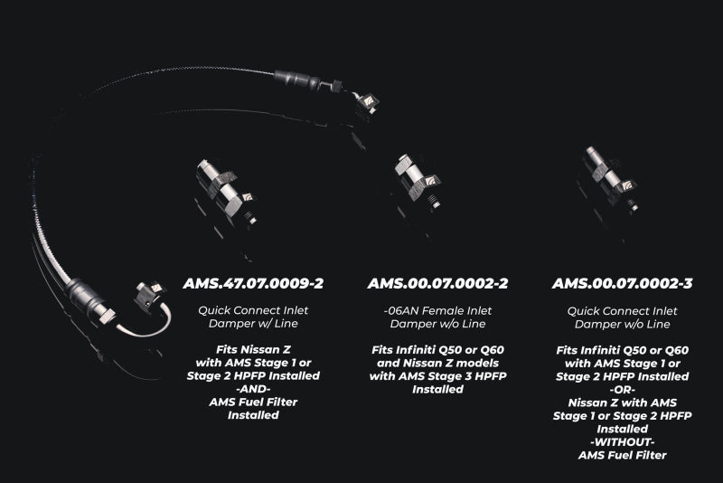 AMS Performance 5/16 Quick Connect to -6AN Inline Fuel Pulsation Damper