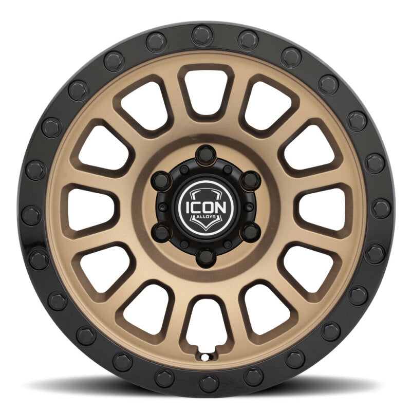 ICON Hulse 18x9 / 6x5.5 / 25mm / 6in BS Satin Bronze w/ Gloss Black Lip
