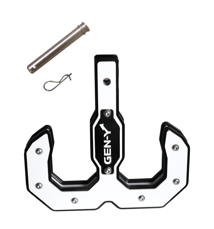 Gen-Y Hulk 2.0 16K Tow Hook 2in Shank w/GH-099 Pin/GH-011 Clip - Black/White