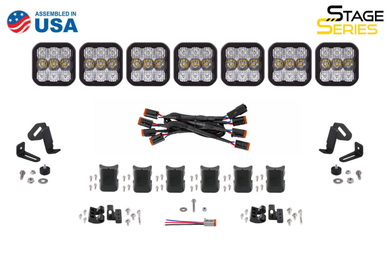 Diode Dynamics SS5 Sport Universal CrossLink 7-Pod Lightbar - White Combo