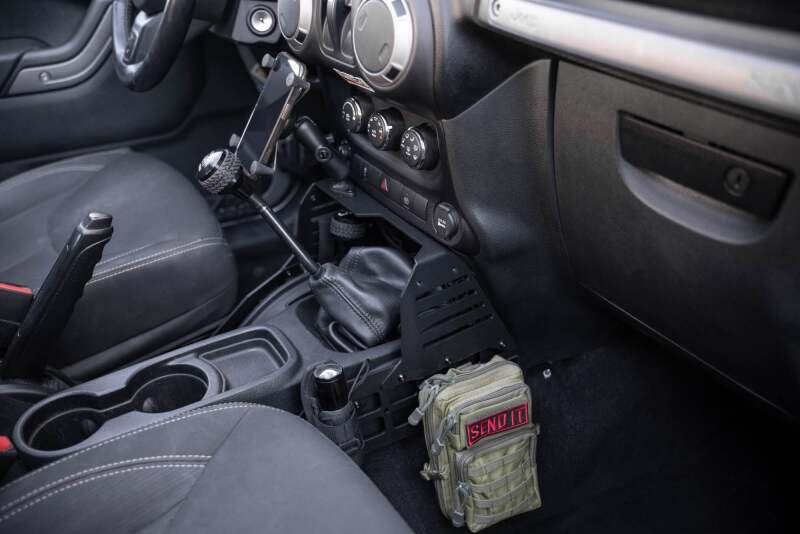 DV8 Offroad 07-18 Jeep Wrangler JK Center Console Molle Panels & Device Bridge