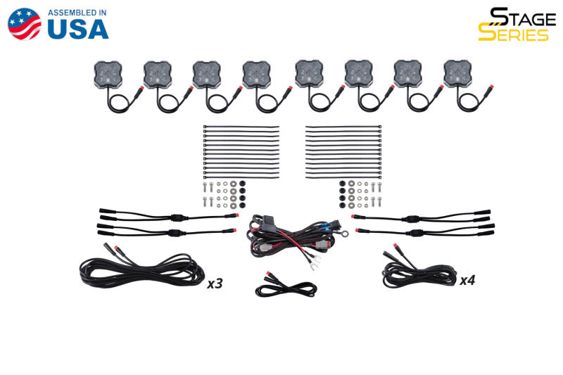 Diode Dynamics Stage Series RGBW LED Rock Light Kit (8-pack)