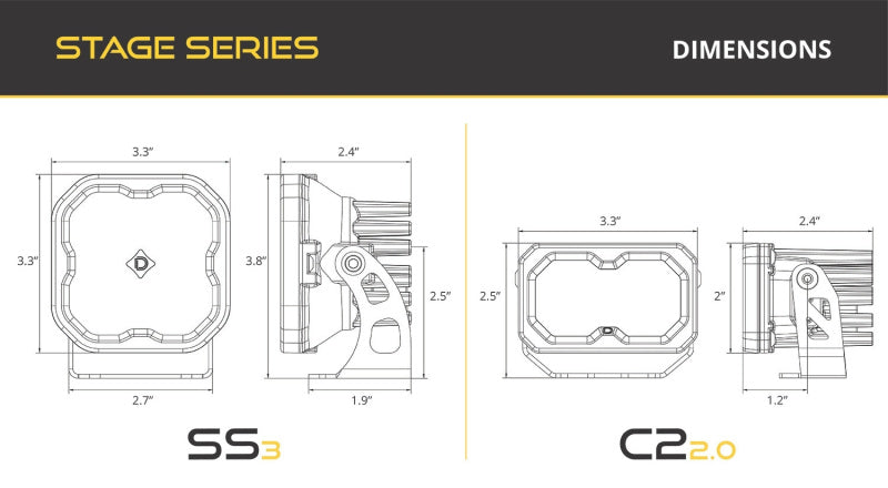 Diode Dynamics 15-22 Chevrolet Colorado / GMC Canyon Ditch Light Brackets