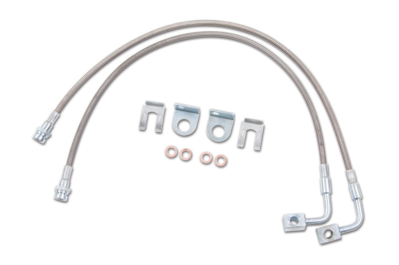 Zone Offroad 07-18 Jeep Wrangler JK Front 4-6in Stainless Brake Lines