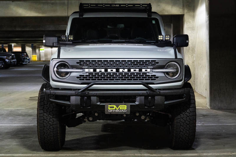 DV8 Offroad 21-22 Ford Bronco Factory Front Bumper License Relocation Bracket - Front