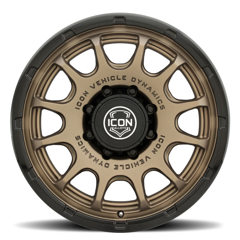 ICON Alloys Rancho 20x9 / 8x170 / 6mm / 5.25in BS Satin Bronze w/ Gloss Black Lip Wheel