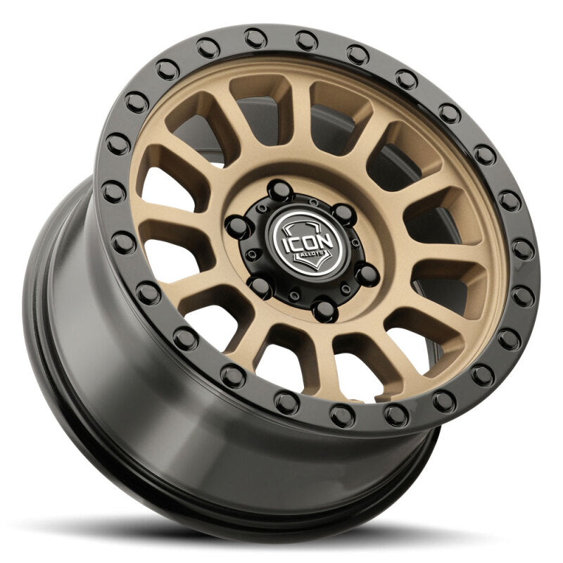 ICON Hulse 17x8.5 / 6x5.5 / 0mm / 4.75in BS Satin Bronze w/ Gloss Black Lip
