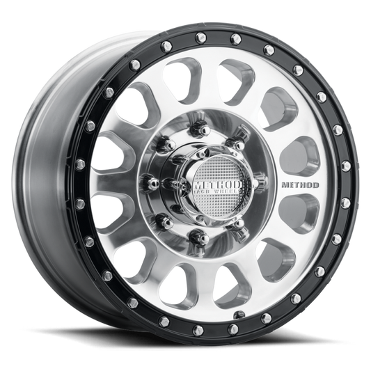 Method MR315 18x9 +18mm Offset 8x170 130.81mm CB Polished Wheel - Gloss Black Lip