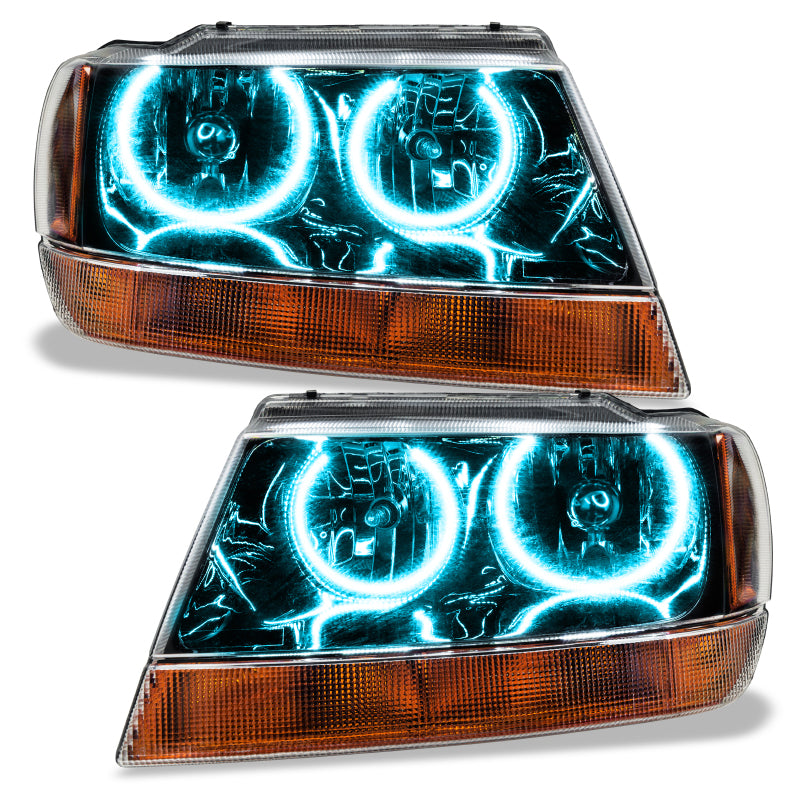 Oracle 99-04 Jeep Grand Cherokee SMD HL - Black - ColorSHIFT w/ Simple Controller
