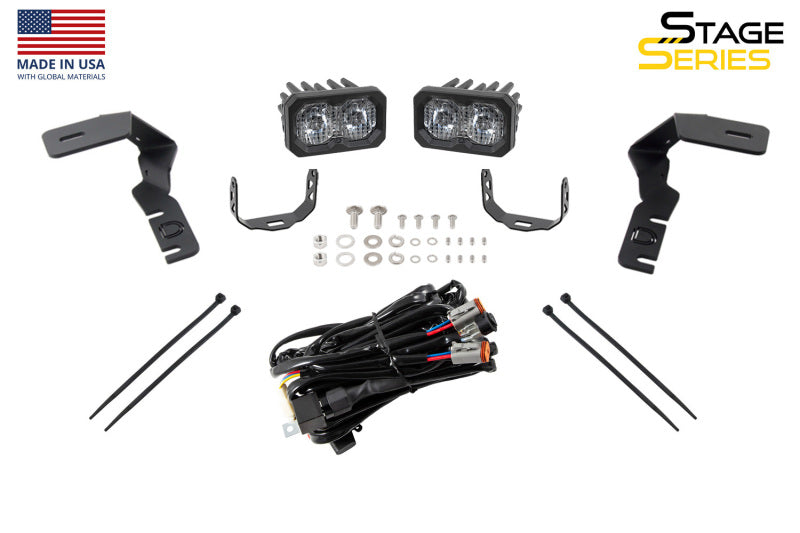 Diode Dynamics 19-21 Ford Ranger Stage Series 2in LED Ditch Light Kit - Pro White Combo