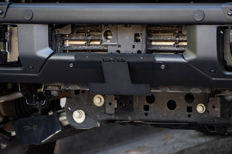 DV8 Offroad 21-22 Ford Bronco Factory Front Bumper License Relocation Bracket - Front