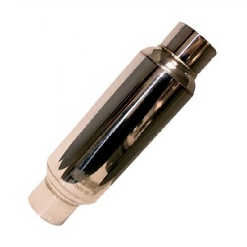 Kooks Universal 3.5 in Round Muffler 10in Long. Pol SS (Stafford Spec Muffler)
