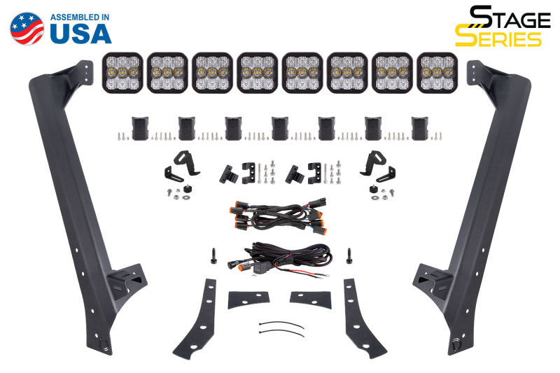 Diode Dynamics Jeep JK SS5 Sport CrossLink Windshield - White Combo Lightbar Kit