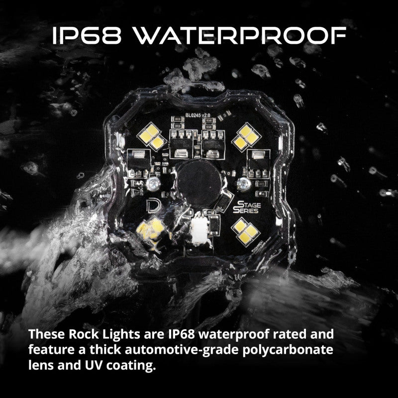 Diode Dynamics Stage Series SXS Rock Light Installer Kit - White Diffused M8 (4-pack)