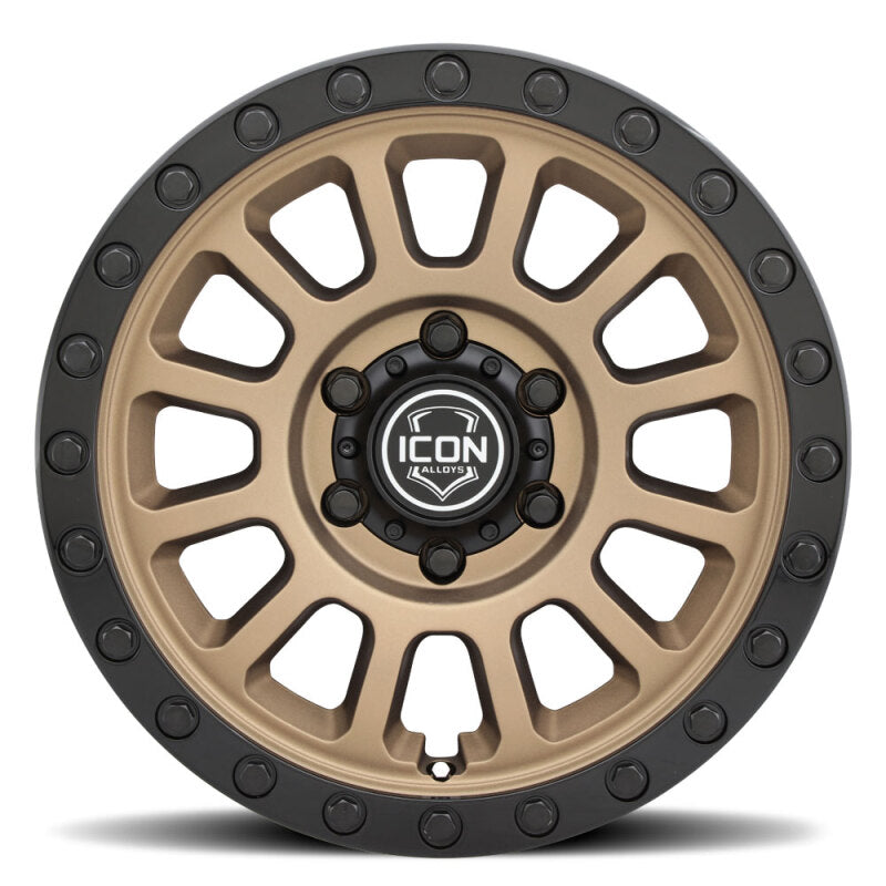 ICON Hulse 17x8.5 / 6x5.5 / 0mm / 4.75in BS Satin Bronze w/ Gloss Black Lip