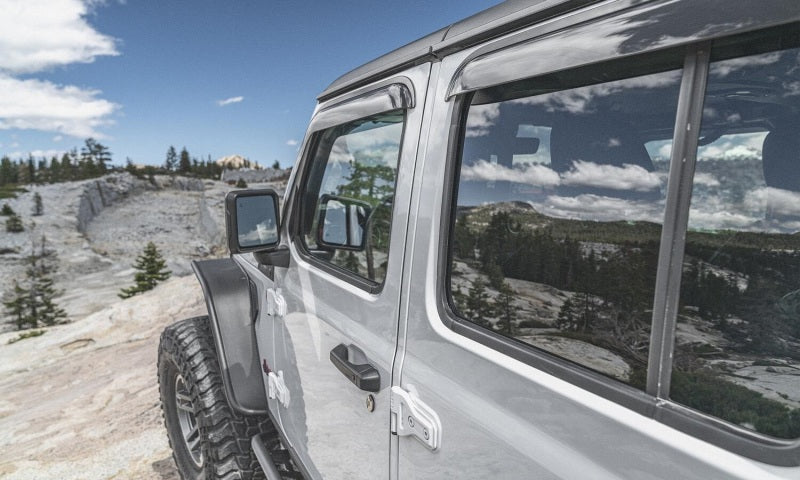 AVS 2018 Jeep Wrangler Unlimited (4-Door) Ventvisor Outside Mount Window Deflectors 4pc - Smoke
