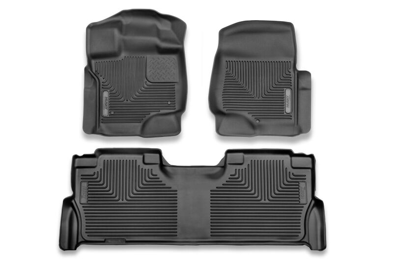 Husky Liners 21-23 Ford F-150 CC SC X-Act Contour Front & Second Row Seat Floor Liners - Black