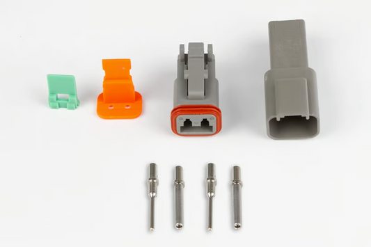 Plug and Pins Only - Matching Set of Deutsch DT-2 Connectors (DT06-2S + DT04-2P) - (13 Amp)