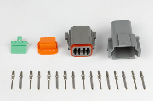 Plug and Pins Only - Matching Set of Deutsch DTM-12 Connectors (7.5 Amp)