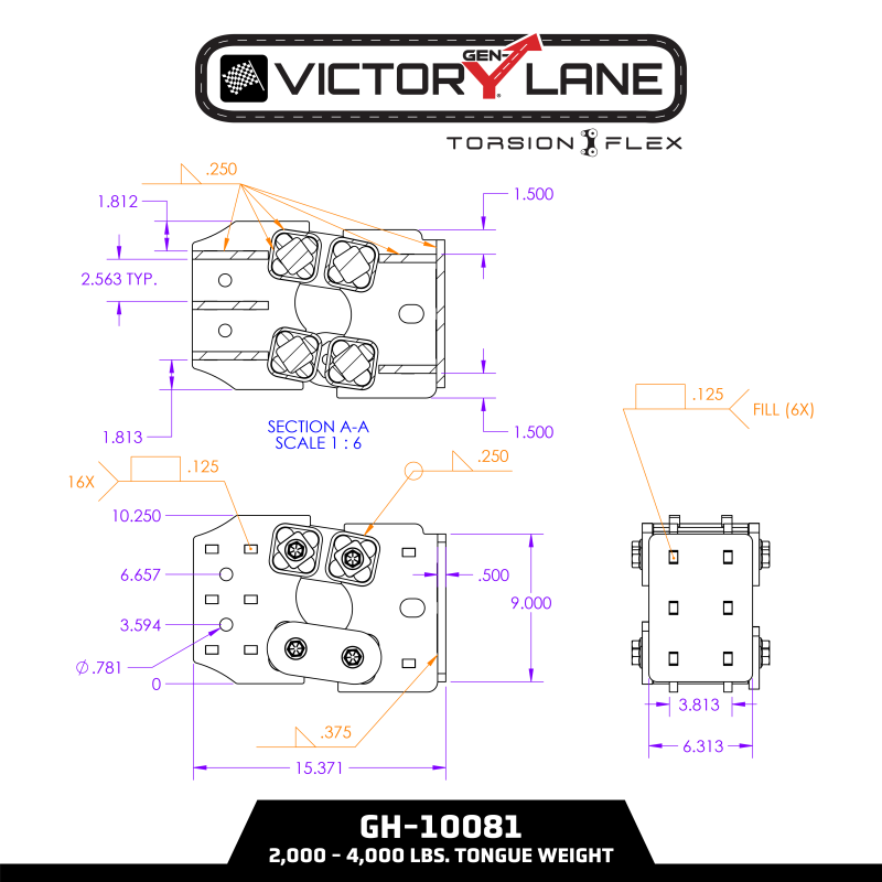 Gen-Y Victory Lane Torsion-Flex Channel Mount Class C Toterhome Hitch (2.5K-4K TW)