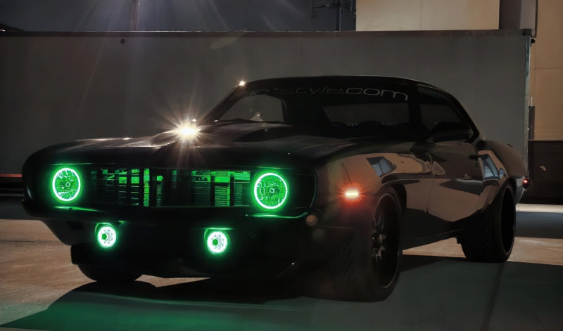 Oracle Pre-Installed Lights 7 IN. Sealed Beam - Green Halo