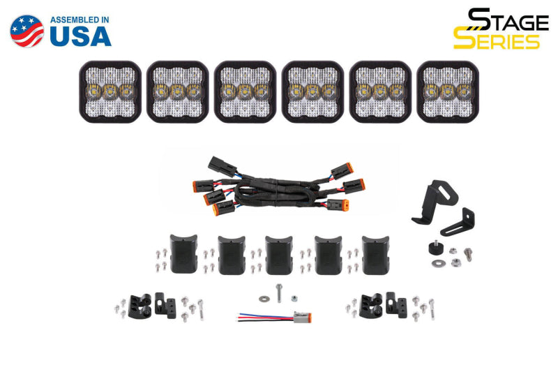 Diode Dynamics SS5 Pro Universal CrossLink 6-Pod Lightbar - White Driving