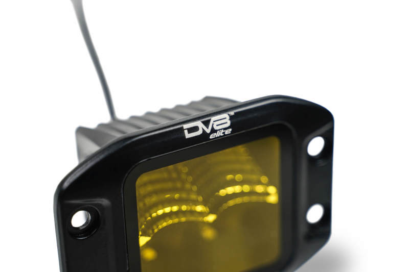 DV8 Offroad 3-Inch Elite Series LED Amber Flush Mount Pod Light