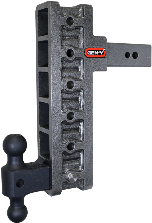 Gen-Y Mega Duty 2.5in Shank 12in Offset Drop 3.5K TW 32K Hitch w/GH-0161 Dual-Ball