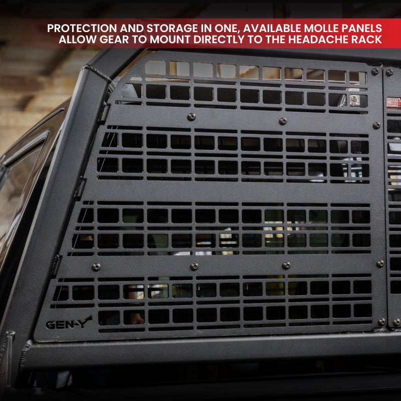 Gen-Y 17+ Ford F250/ F350 Defender Headache Rack/ 3-Molle Panels - Black