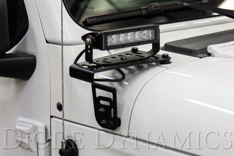 Diode Dynamics 18-21 Jeep JL Wrangler/Gladiator SS3 Cowl LED Bracket Kit - Yellow Sport