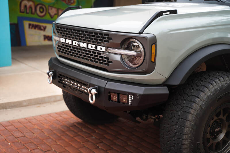 DV8 Offroad 2021+ Ford Bronco Bumper- Accommodates 20in Dual Row Light Bar & (4) 3in Pod Light Mount