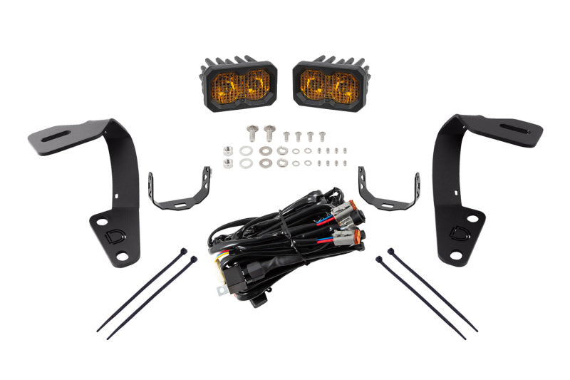 Diode Dynamics 10-21 Toyota 4Runner Stage Series 2in LED Ditch Light Kit - Sport Yellow Combo