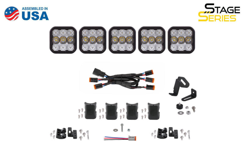 Diode Dynamics SS5 Sport Universal CrossLink 5-Pod Lightbar - Yellow Combo