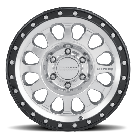 Method MR315 17x8.5 +25mm Offset 8x6.5 130.81mm CB Polished Wheel - Gloss Black Lip
